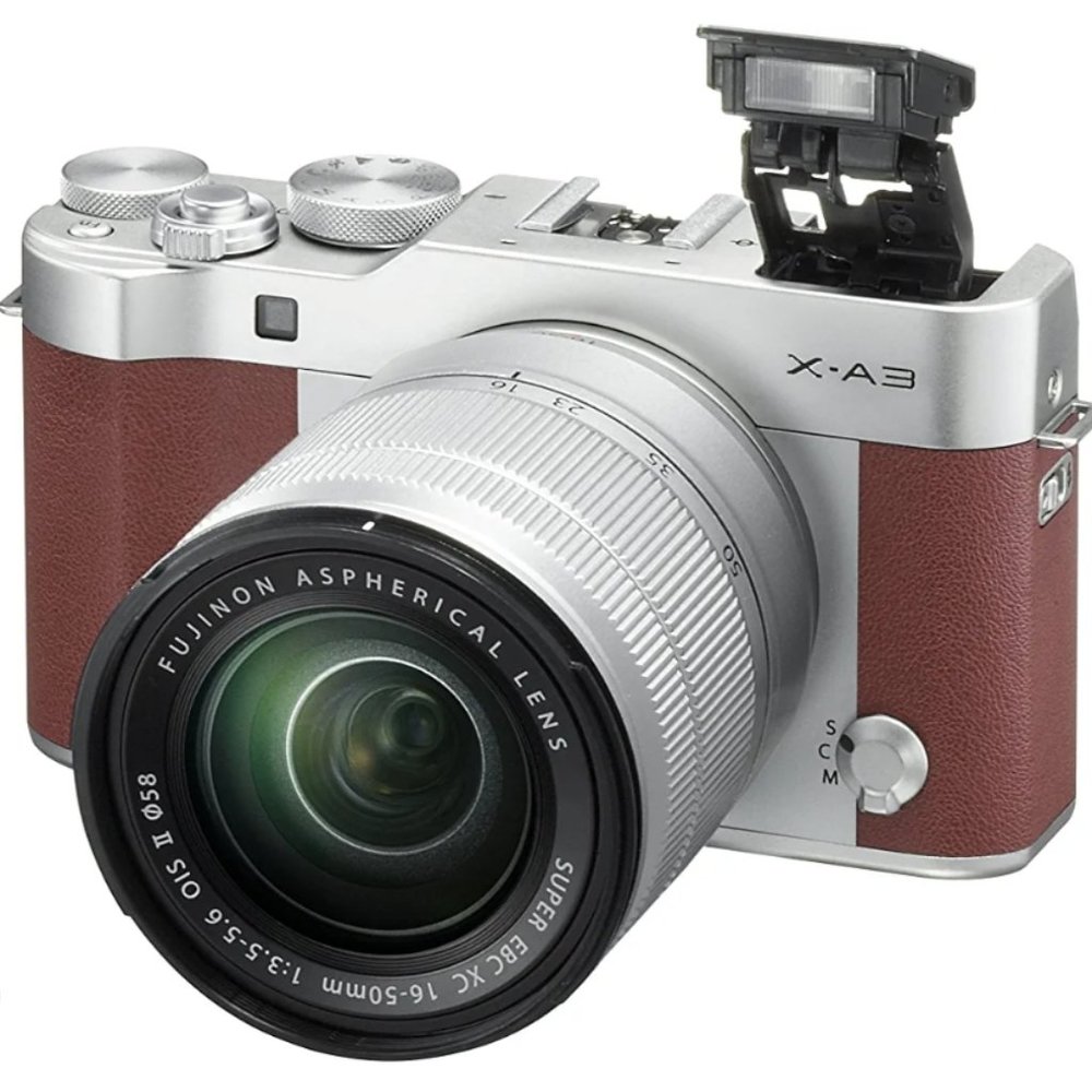 Fujifilm X-A3 Mirrorless Camera XC16-50mm F3.5-5.6 II Lens Kit - Brown
